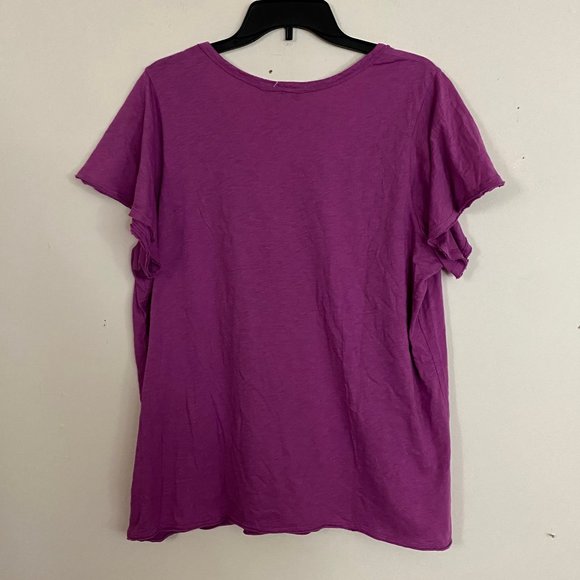 Michael Stars Jana Flutter Sleeve  Tee 2X - Picture 4 of 10